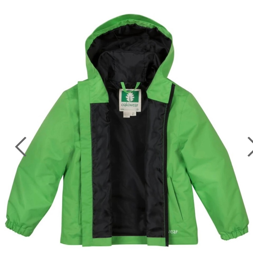 6/7 $50 OAKI Rain Jacket Shell in Green GUC